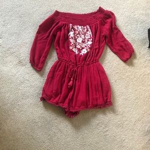 Red Spanish Shorts Romper from Abercrombie & Fitch